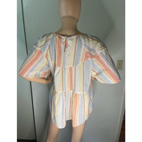 Ana top Cottage Prairie Striped Ruffle Blouse size xl - Picture 3 of 3
